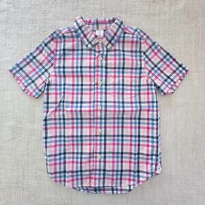 Gap Pink & Blue Plaid Camp Shirt EUC 5